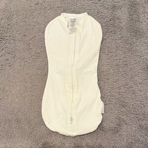 White Baby Sleep Swaddle with Front Zipper
